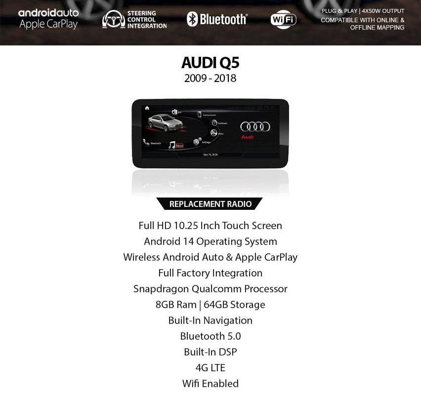 Audi Q5 2009-2015 Replacement Radio - Image 2