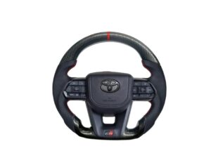 Toyota Land Cruiser 300 Carbon Fibre Steering Wheel with Red Stitching
